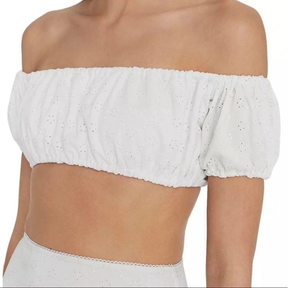 FAITHFUL the Brand Corsica Off The Shoulder Swimsuit Top - Picture 1 of 6